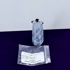 New Ryze Party Core Line Black Onyx Ring .925 Sterling Silver Size 9